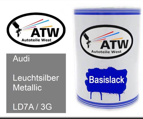 Audi, Leuchtsilber Metallic, LD7A / 3G: 500ml Lackdose, von ATW Autoteile West.